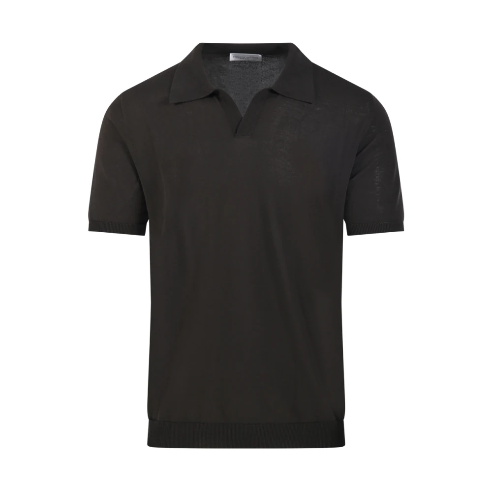 Roberto Collina Herren Schwarz - 08 Moro Polo - Tops - K -L