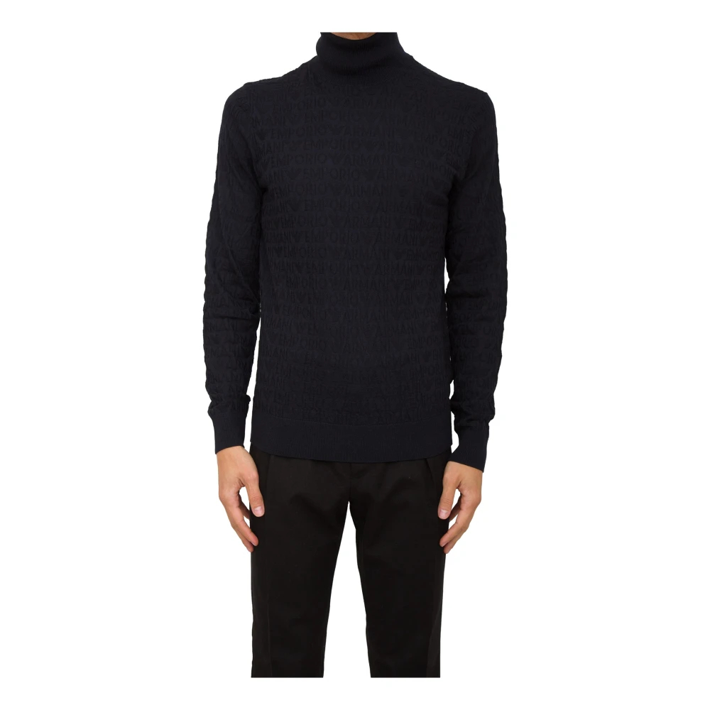 Emporio Armani Herren Blau - Rollkragenpullover - Knitwear - 3XL