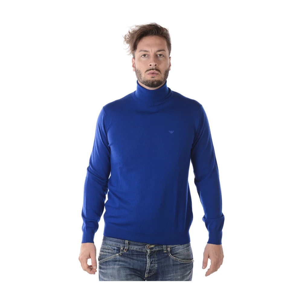 Emporio Armani Herren Blau - Rollkragenpullover - Knitwear - 2XL