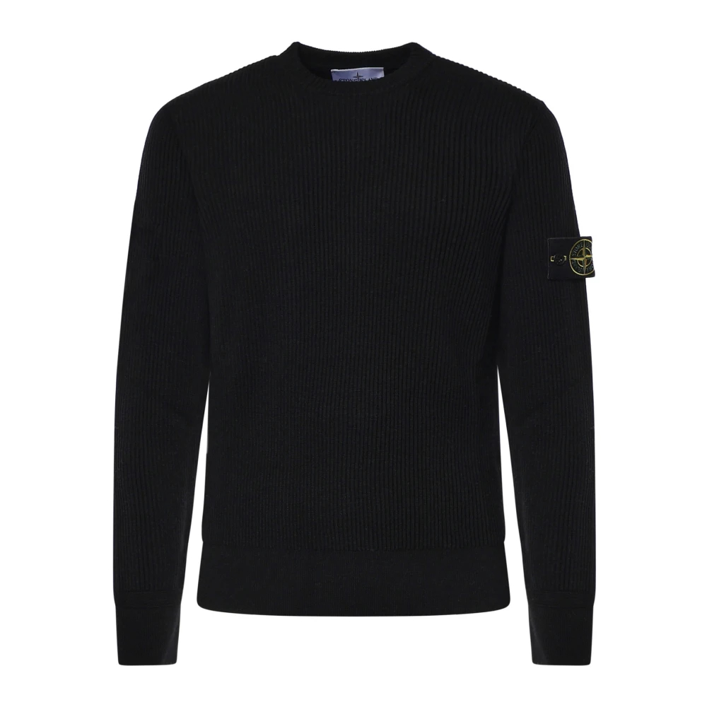 Stone Island Herren Schwarz Men Full Rib Rws Wool Sweater Groß - Bild 5