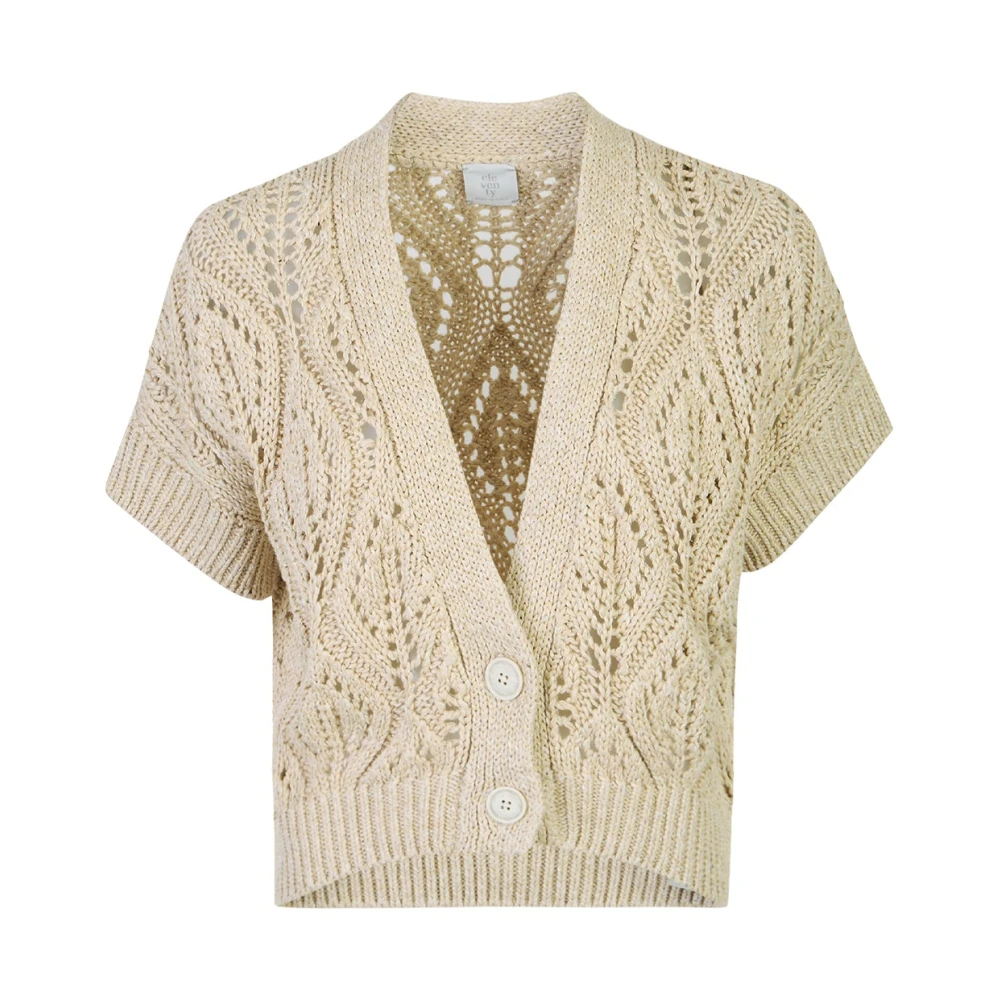 Eleventy Damen Beige - Maglia Cardigan Due Bottoni - Knitwear - L