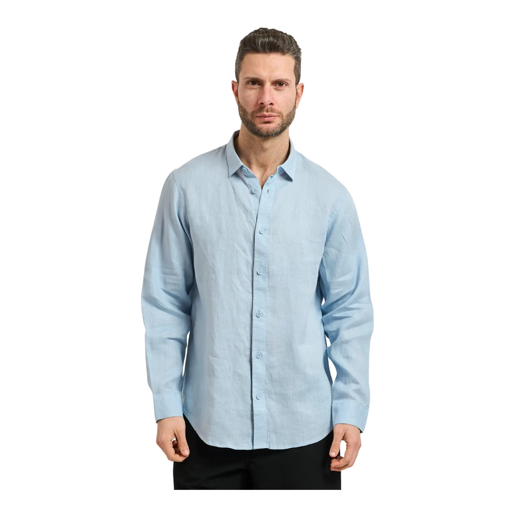 Armani Exchange Herren Blau - Regular Fit Leinenhemd - Shirts - S