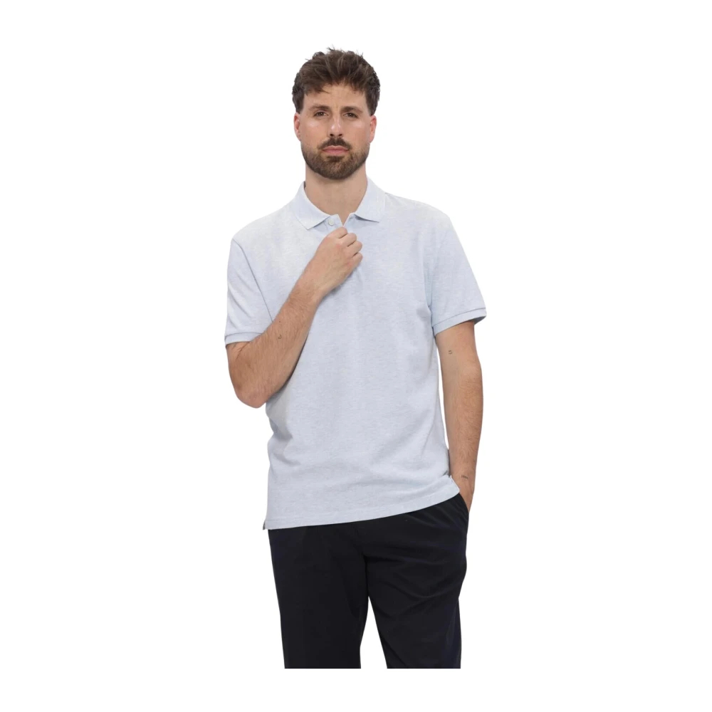 Profuomo Piqué Poloshirt Melange Hellblau Blau Größe L - Bild 5