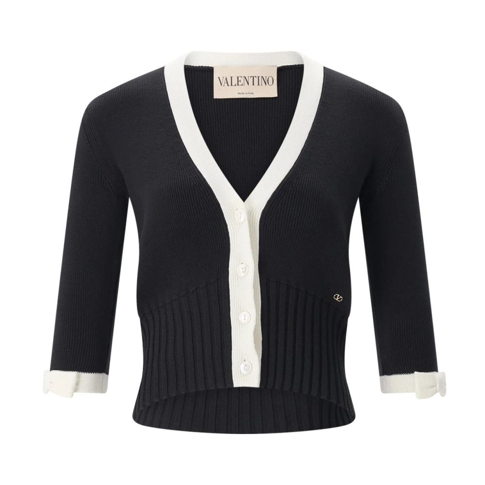 Valentino Garavani - Kurzärmliger Cardigan - Knitwear - Damen - Schwarzk - S - Bild 4