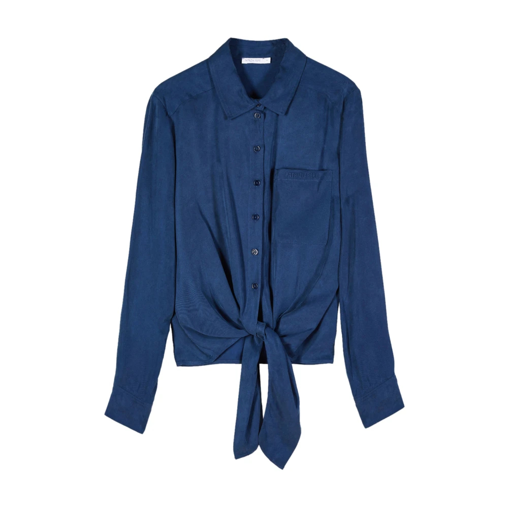 Patrizia Pepe Damen Blau - Fließendes Cupro-Hemd - Blouses & Shirts - L