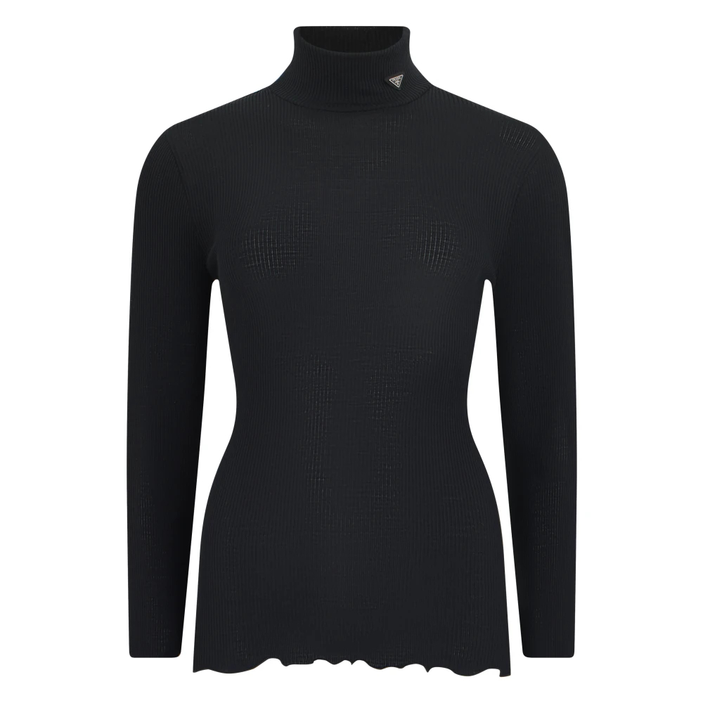 Prada - Rippstrick-Rollkragenpullover - Knitwear - Damen - Schwarzk - M - Bild 4