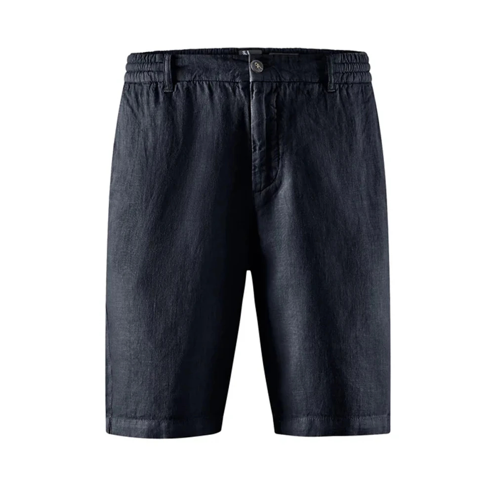 Bomboogie Herren Blau - Linen Jogger Bermuda - Shorts - S