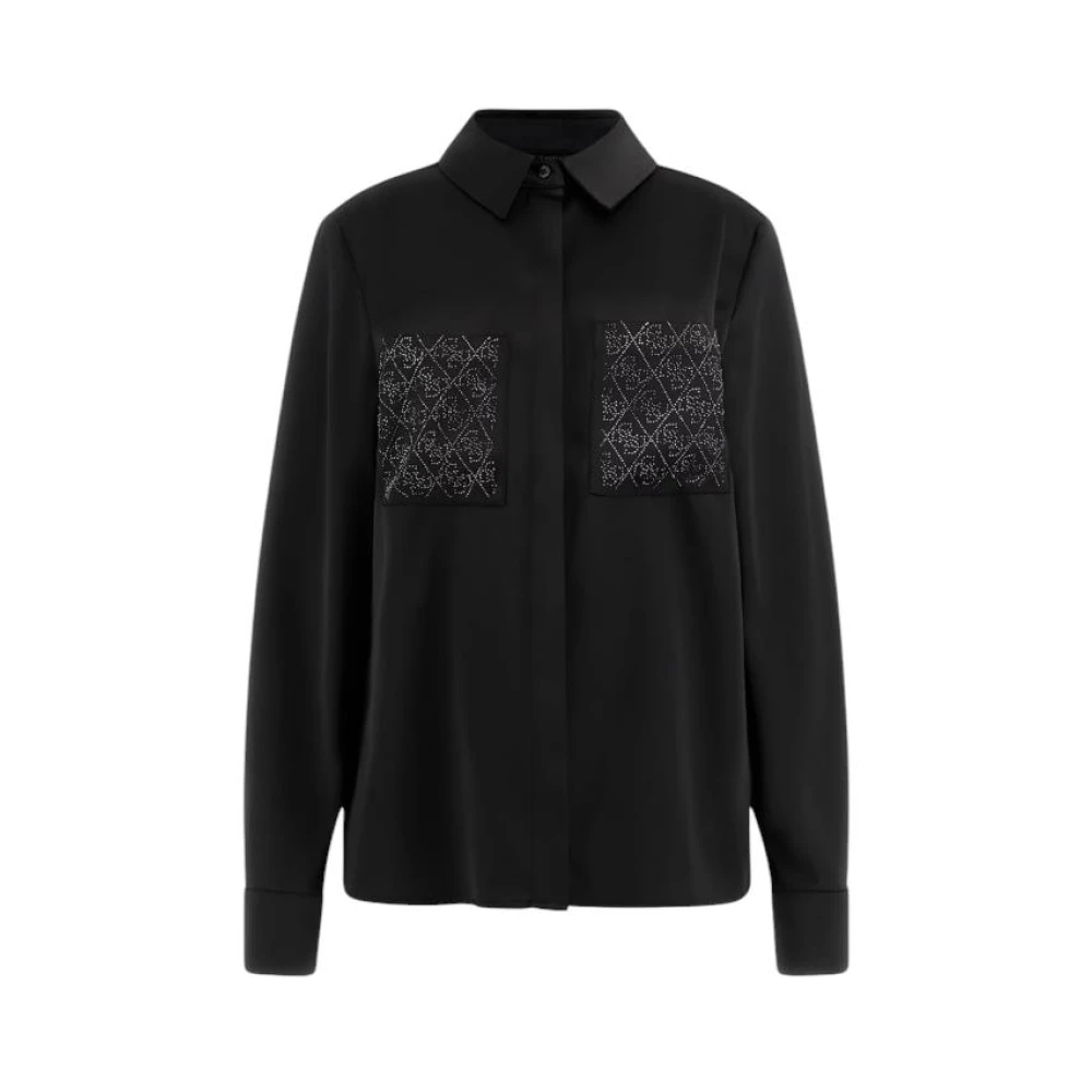 Guess Damen Schwarz Hemd Marguerite Hotfix - Bild 3