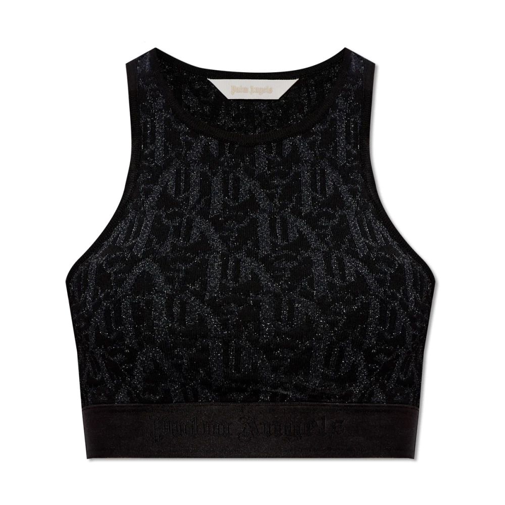 Palm Angels Damen Schwarz - Top Mit Logo - Tops - K -M