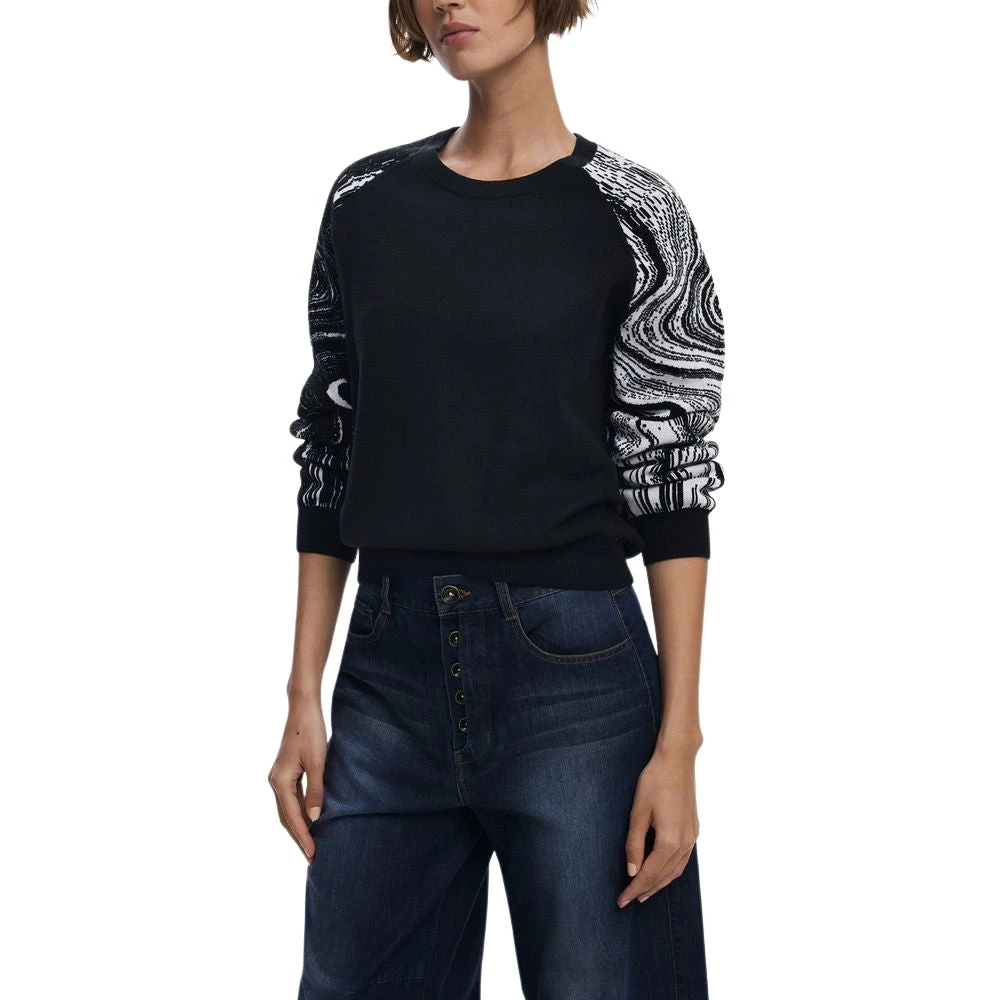 Desigual Damen Schwarz - Rundhals-Pullover - Knitwear - K - L