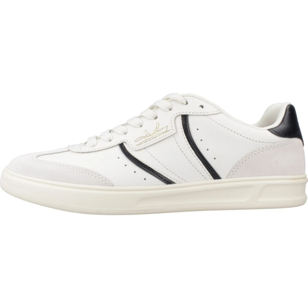 Fred Perry Blanc Baskets Aus Geprägtem Leder B4 - Bild 4