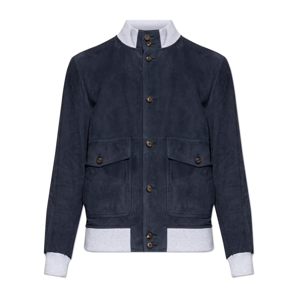 Eleventy Herren Blau - Lederjacke - Jackets - Xl