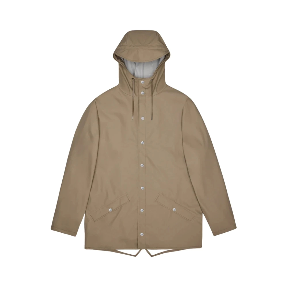 Rains Unisex Beige Regenjacke Mit Kapuze W3 - Bild 7