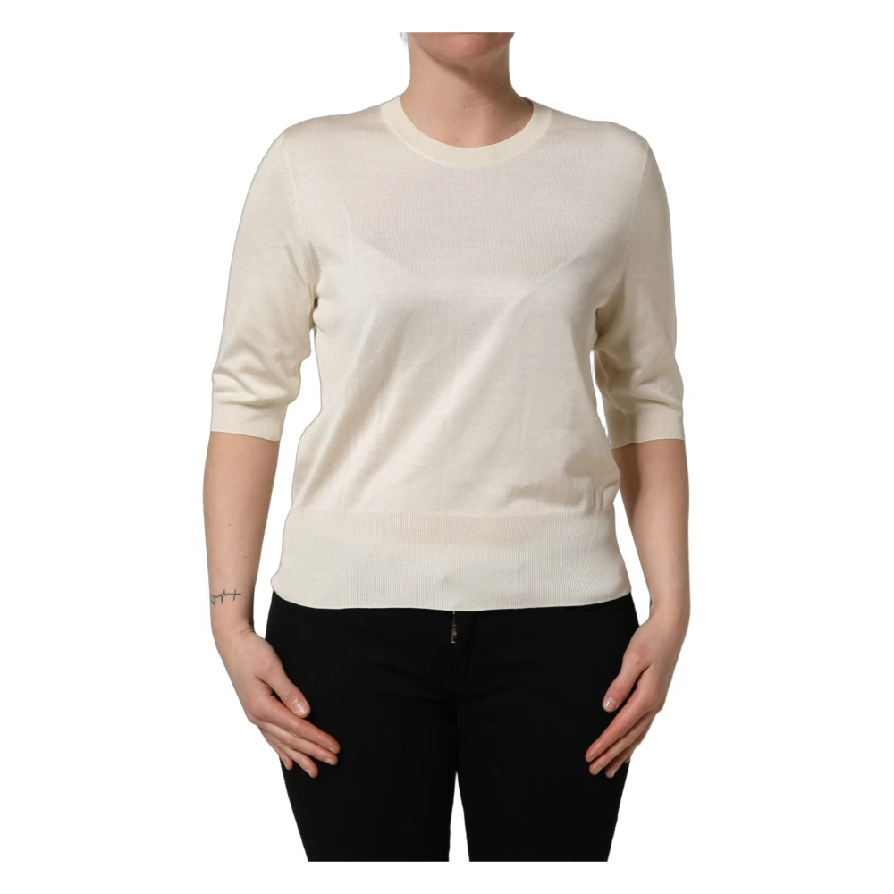Dolce & Gabbana Damen Weiß - Rundhalspullover - Knitwear - 3XL