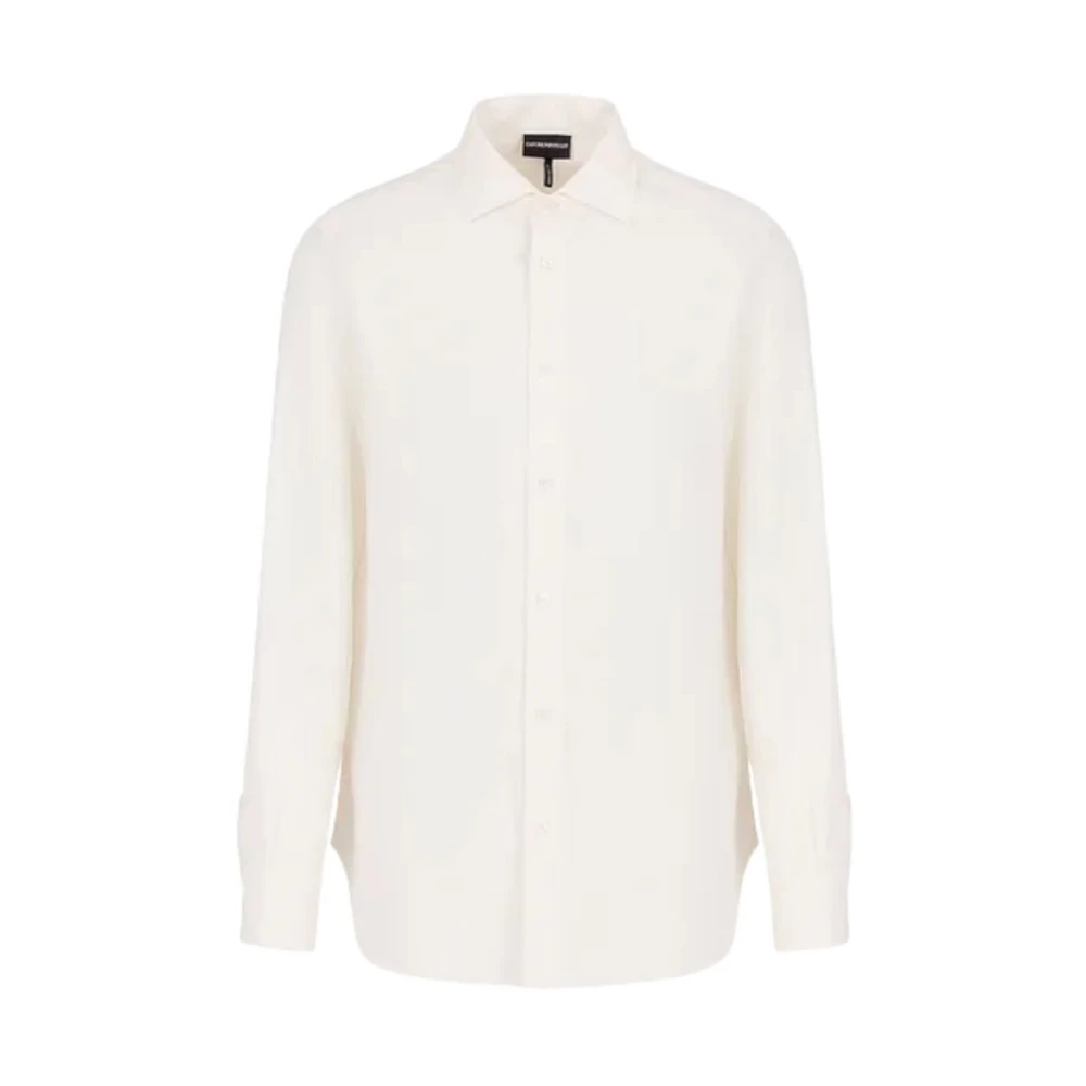 Emporio Armani Herren Weiß - Langarmhemd - Shirts - Xs
