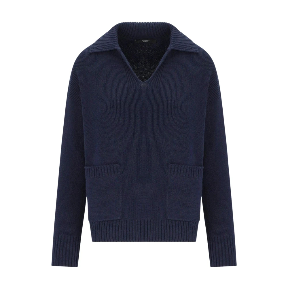 Weekend Max Mara Damen Blau - Saloon Polo Sweater - Knitwear - Xs