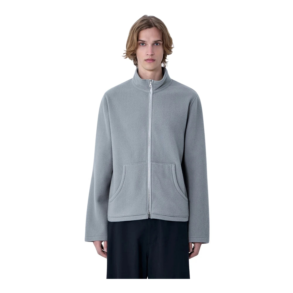 Rier Herren Grau - Fleecejacke Mit Durchgehendem Reißverschluss - Sport - L