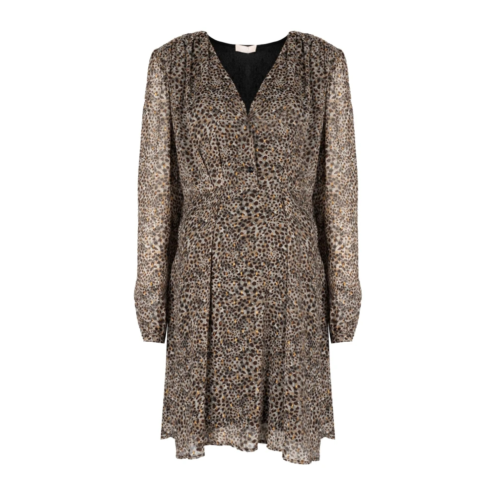 Liu Jo Damen Braun - Elegantes V-Ausschnitt Midikleid - Dresses - Xl