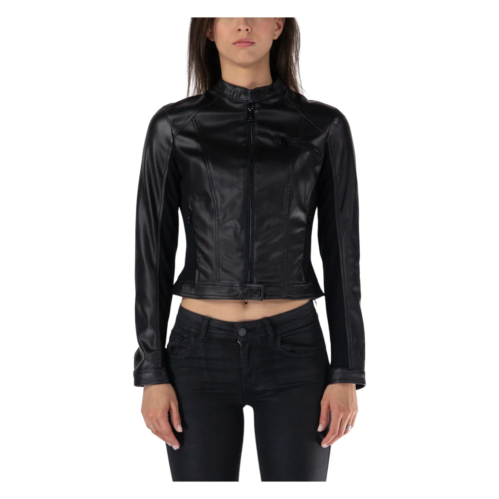 Guess Damen Schwarz - Eco-Lederjacke - Jackets - K - Xl