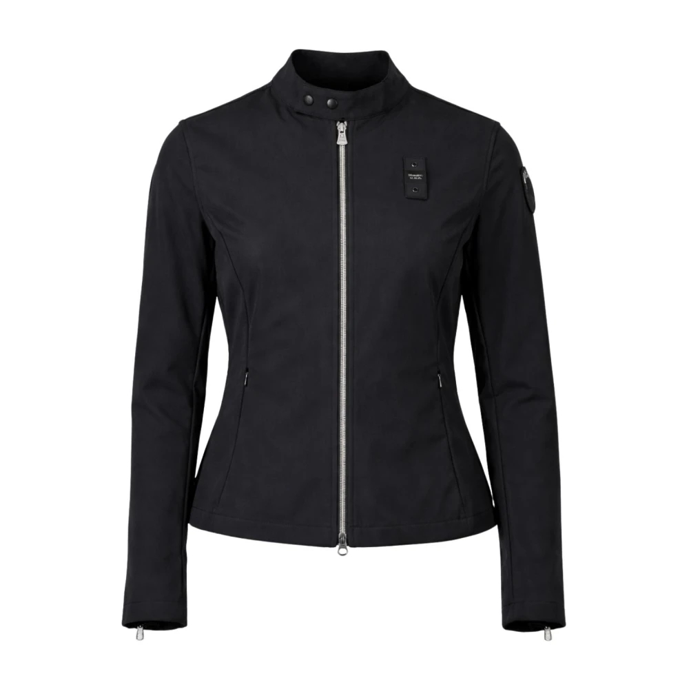 Blauer Damen Schwarz - Figurbetonte Jacke - Jackets - K - S