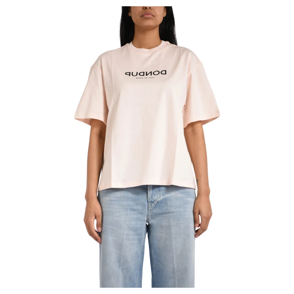 Dondup Damen Rosa - T-Shirt Mit Rundhalsausschnitt In Regulärer Passform - Tops - Xs