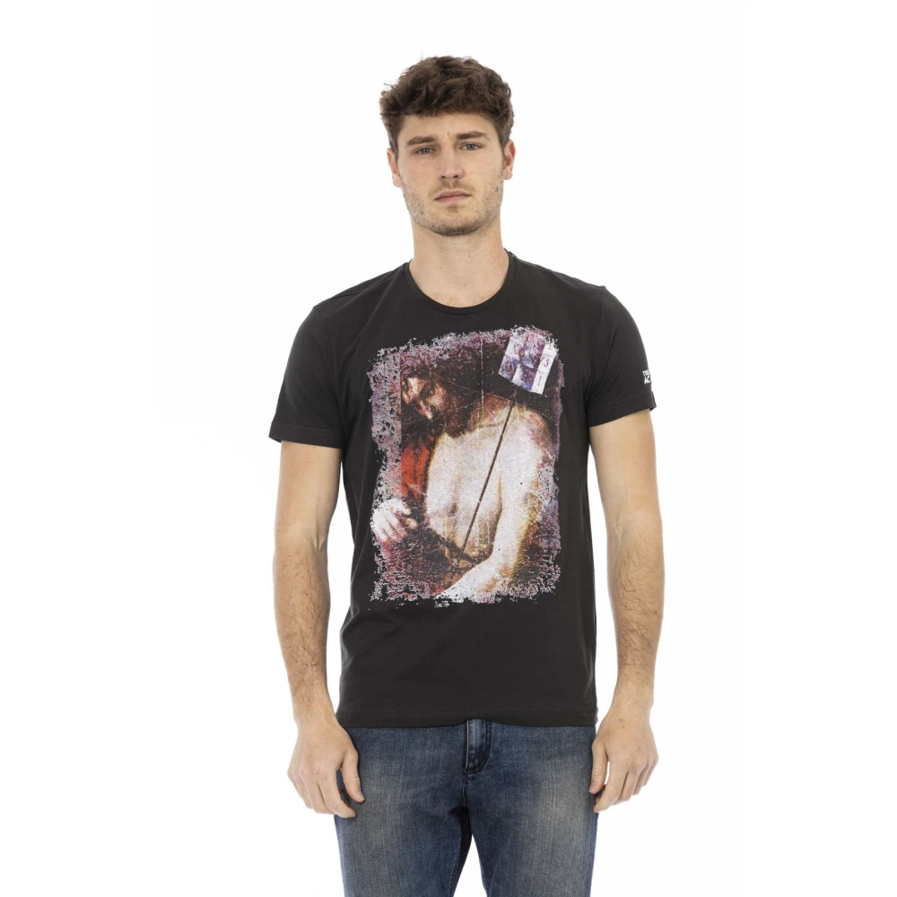 Trussardi Herren Schwarz - Casual Rundhals Kurzarm T-Shirt - Tops - K -L