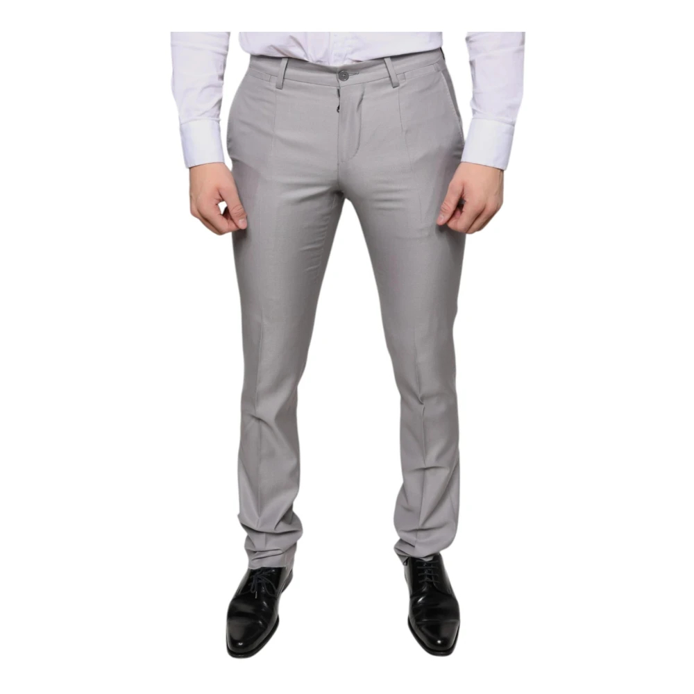 Dolce & Gabbana Herren Grau - Hellgraue Wollmischung Anzughose - Trousers - Xs