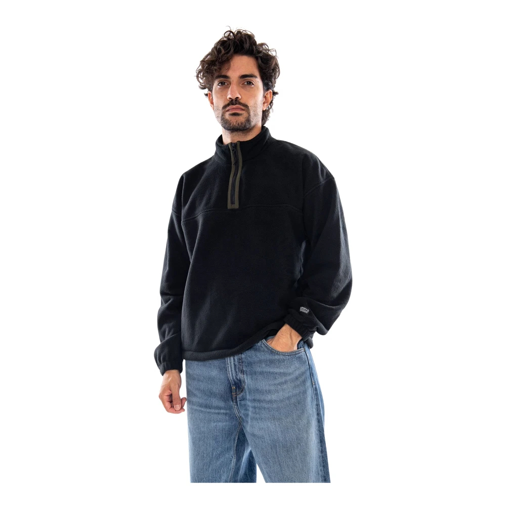 Levi's Herren Dunkelgrau/Schwarz Fleecepullover "Redwood Half Zip", Gr. M, (Jet Schwarz), Fleece, Obermaterial: 100% Baumwolle, Hüftlang, Ohne Ausschnitt, El... - Bild 7