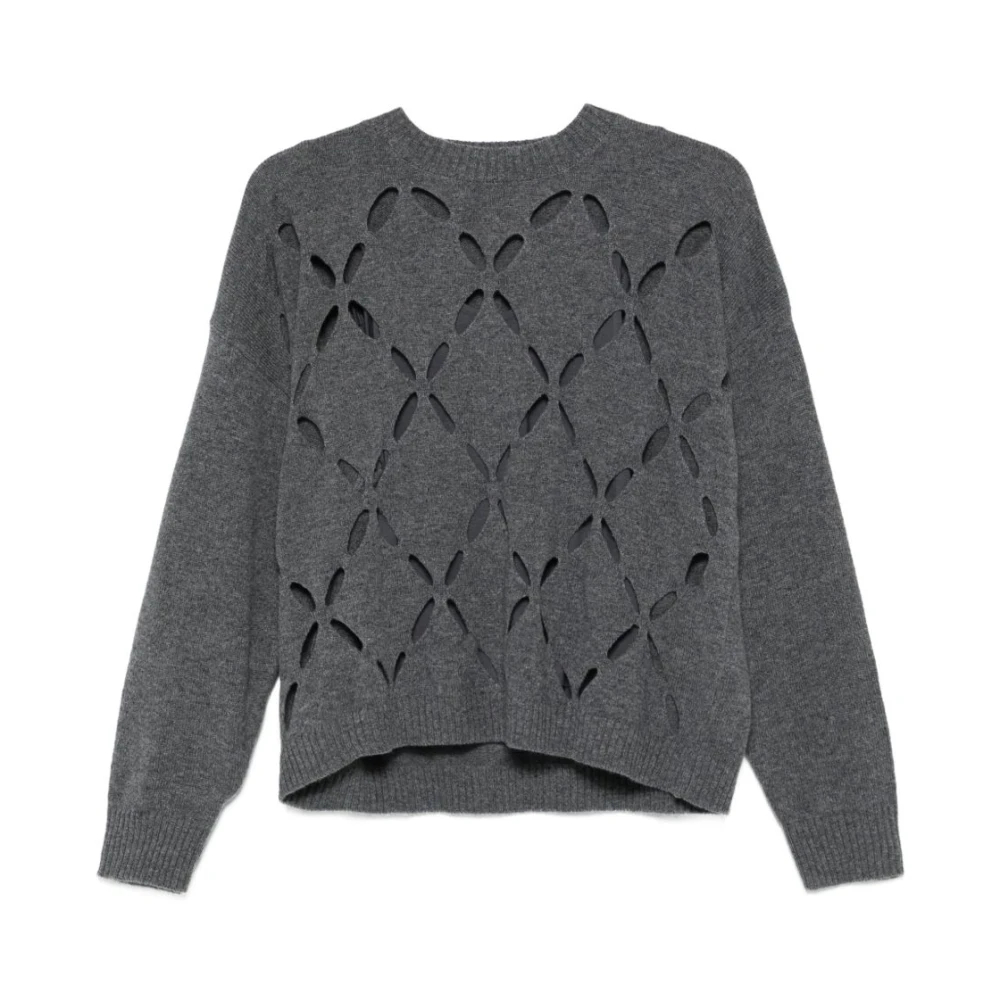 Liu Jo Damen Grau - Wollpullover Mit Cut-Out-Details - Knitwear - S