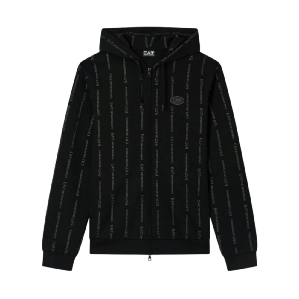 Emporio Armani Ea7 Herren Schwarz - Graphic Series Zip-Through - Sweatshirts & Hoodies - K - L