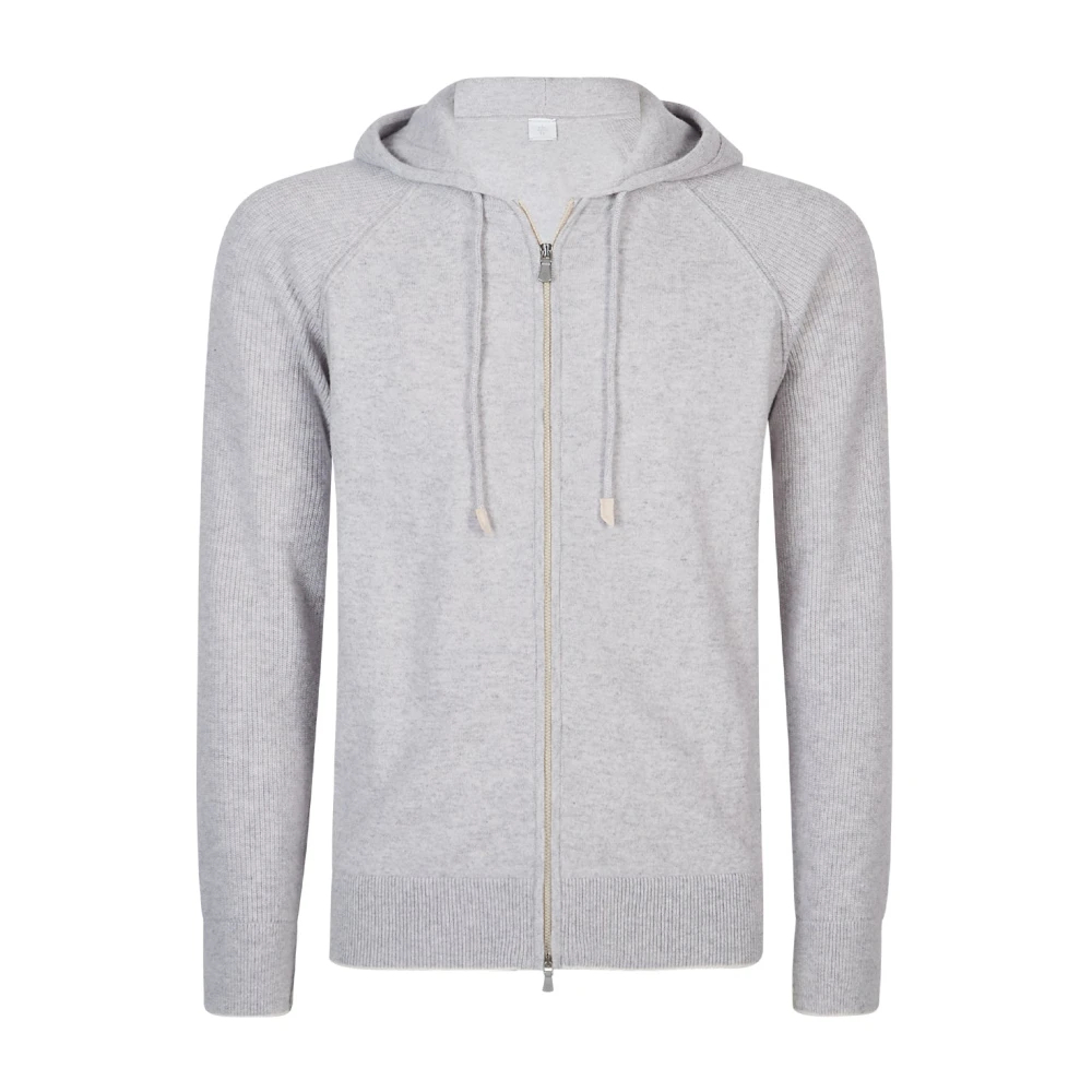 Eleventy Herren Grau - Maglia Full Zip Cappuccio - Knitwear - L