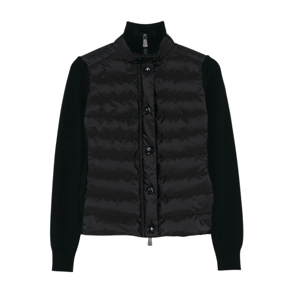 Moncler - Gesteppte Strickjacke Aus Wollmischung - Jackets - Damen - Schwarzk - S - Bild 11