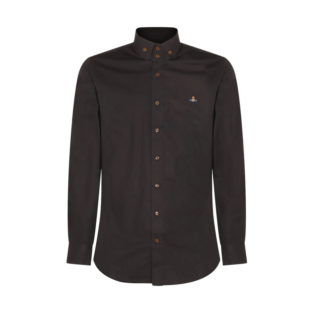 Vivienne Westwood - Schwarzes Orb Logo Baumwollhemd - Shirts - Herren - Schwarzk - Xl