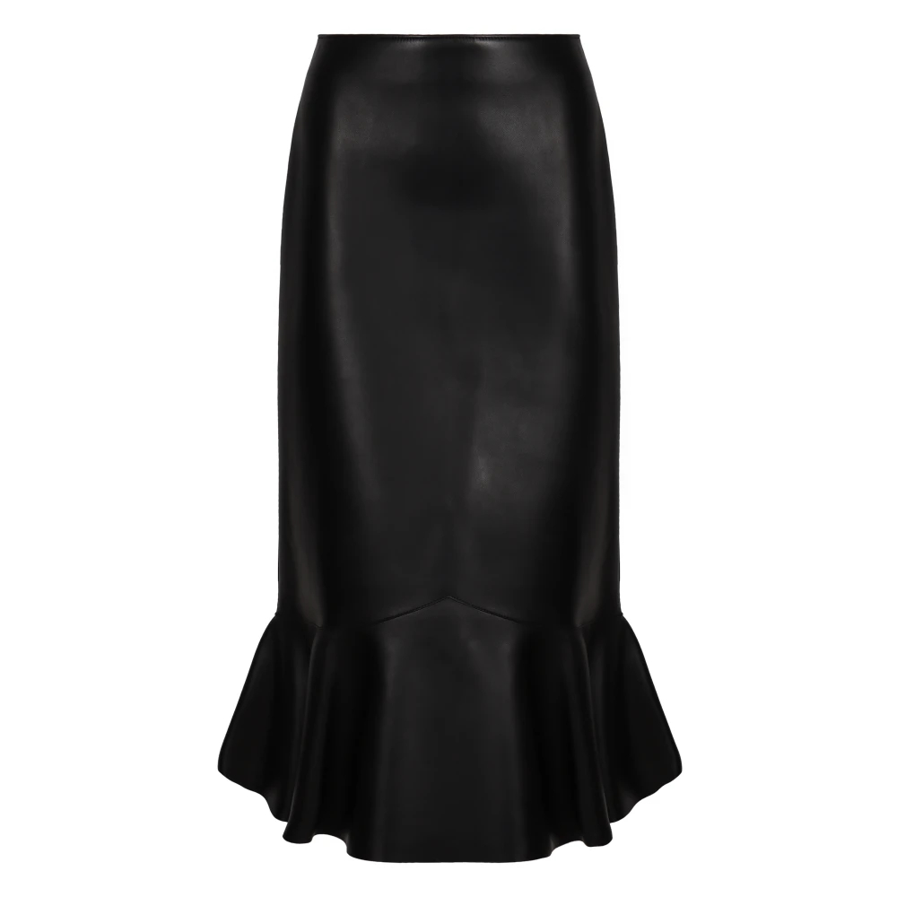 Fendi Damen Schwarz - Er Nappaleder Peplum Rock - Skirts - K - Xs