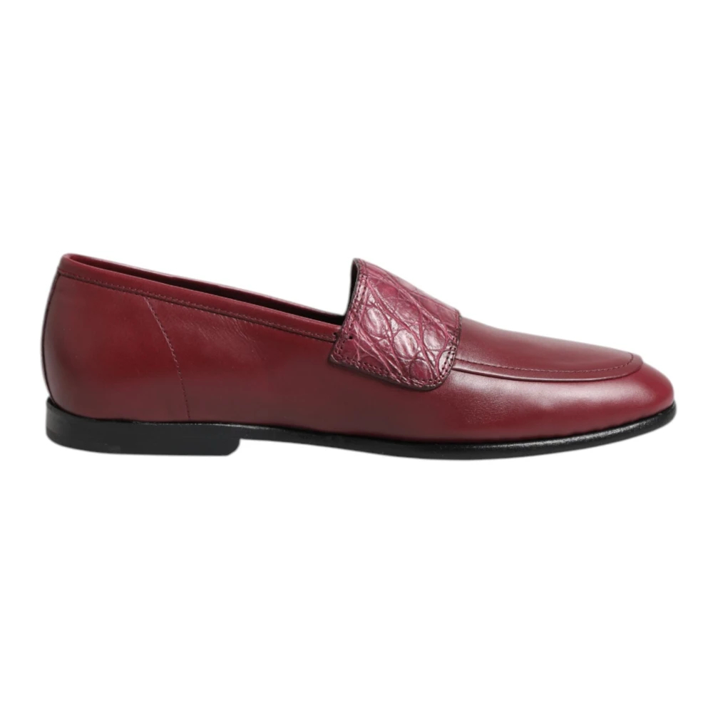 Dolce & Gabbana Herren Braun - Burgunder Leder Formelle Slipper - Shoes - 39 Eu