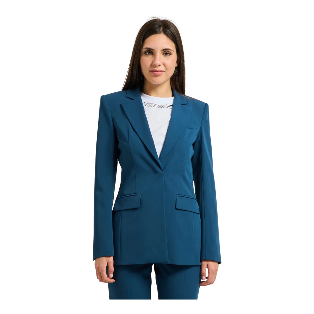 Patrizia Pepe Damen Blau - Schmal Geschnittener Blazer - Jackets - Xl