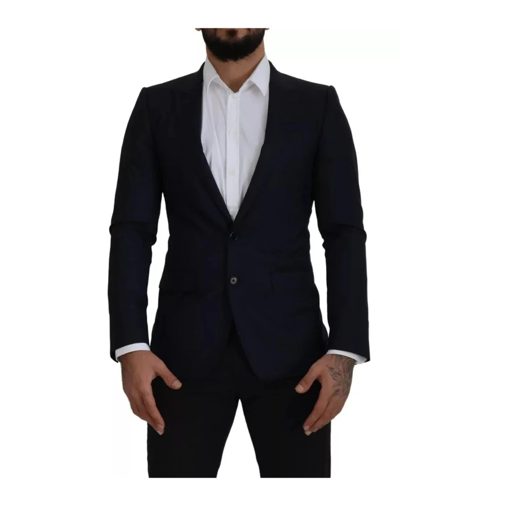 Dolce & Gabbana Herren Schwarz - Marineblauer Woll-Blazer - Suits - K - S