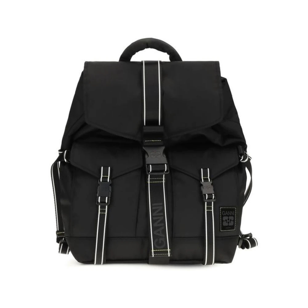 Ganni - Rucksack Mit Logo-Patch - Bags - Damen - Schwarzk - One Size - Bild 7