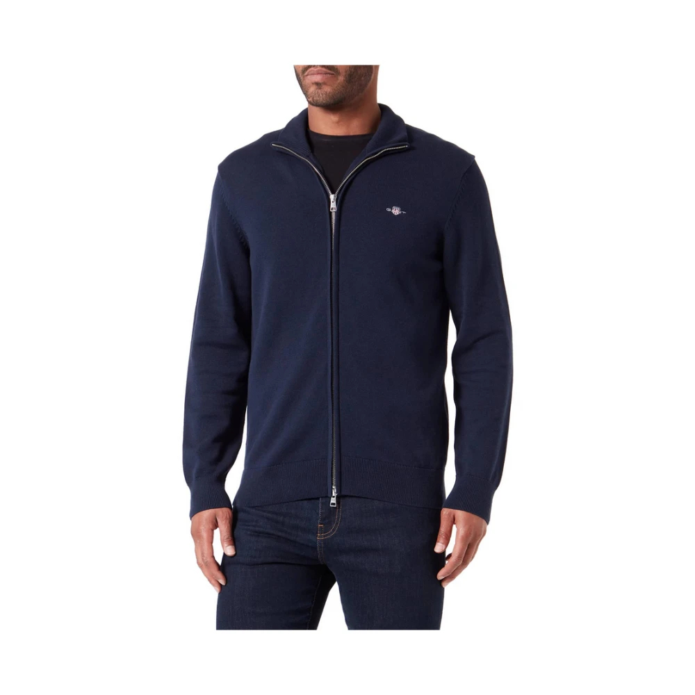 Hemden Gant Herren Evening Blue Regular Fit Cardigan Einfarbig - Bild 3