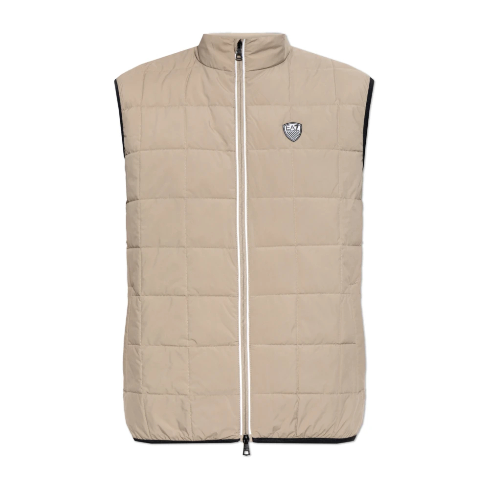 Emporio Armani Ea7 Herren Beige - Isolierte Weste Mit Logo - Jackets - S