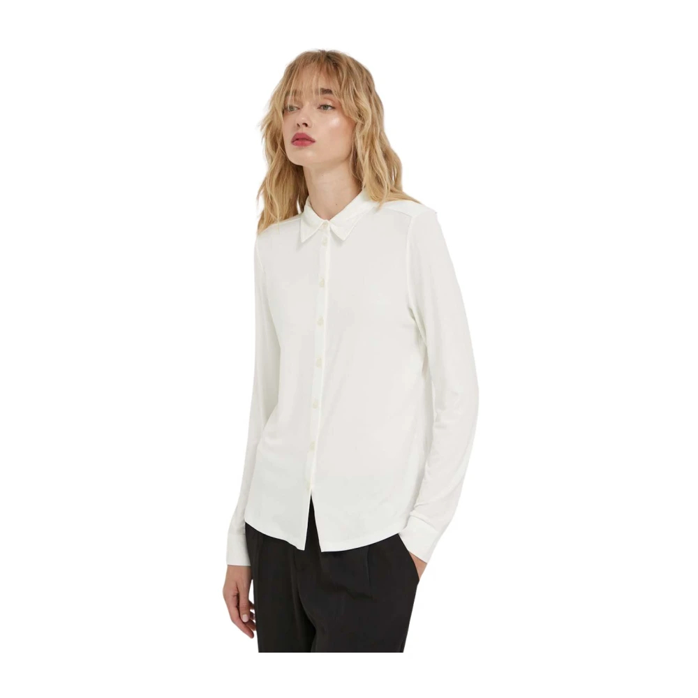 Marc O'polo Jersey-Blouse, Long Sleeve, Collar,, Off White - Bild 8
