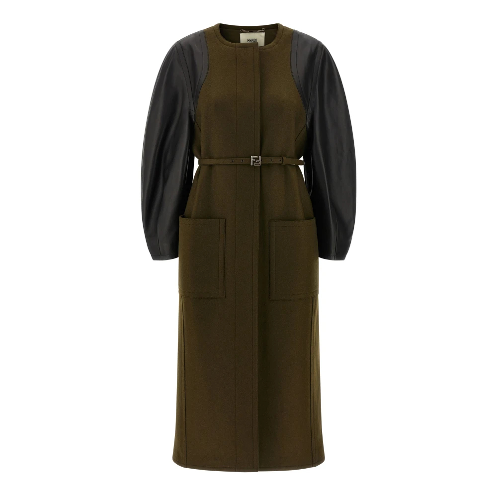 Fendi Damen Grün - Wollmantel - Coats - Xs