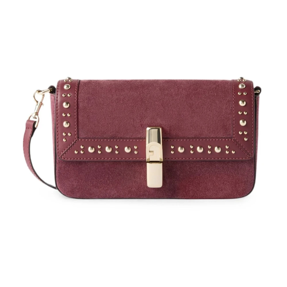 Furla Iride Crossbody S Toni Red Apple Red Suede + Sidney Calf Leather + Studs Female - Bild 6