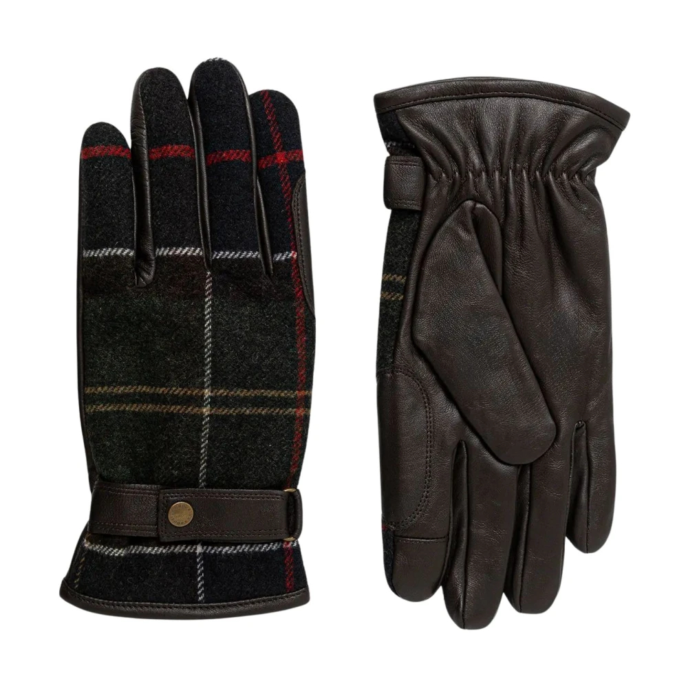 Barbour Herren Braun Handschuhe Nappa Kariert - Bild 3