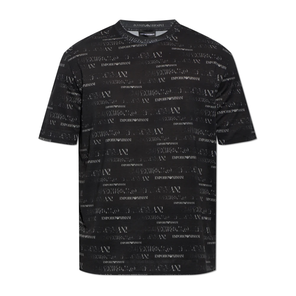 Emporio Armani Herren Schwarz - Monogram T-Shirt - Tops - K - 2XL