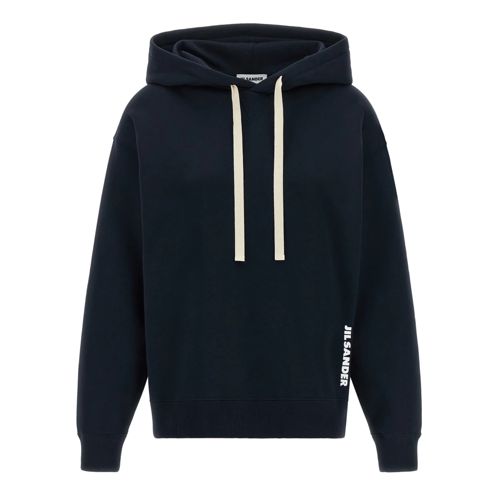 Jil Sander Damen Blau - Fleece-Gefütterter Baumwoll-Hoodie - Sweatshirts & Hoodies - M