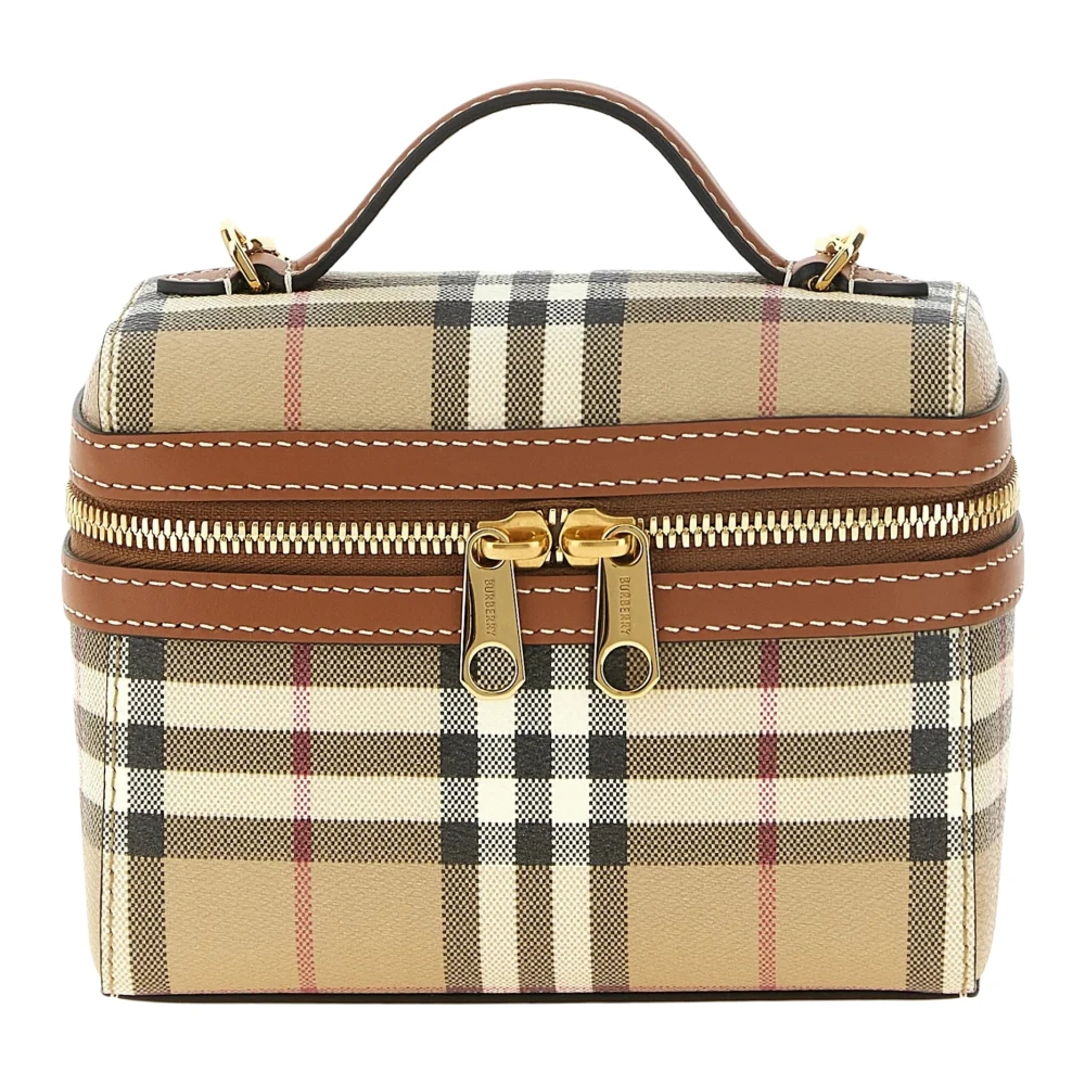 Burberry - Mini Check Vanity Bag - Bags - Damen - Beige - One Size - Bild 6