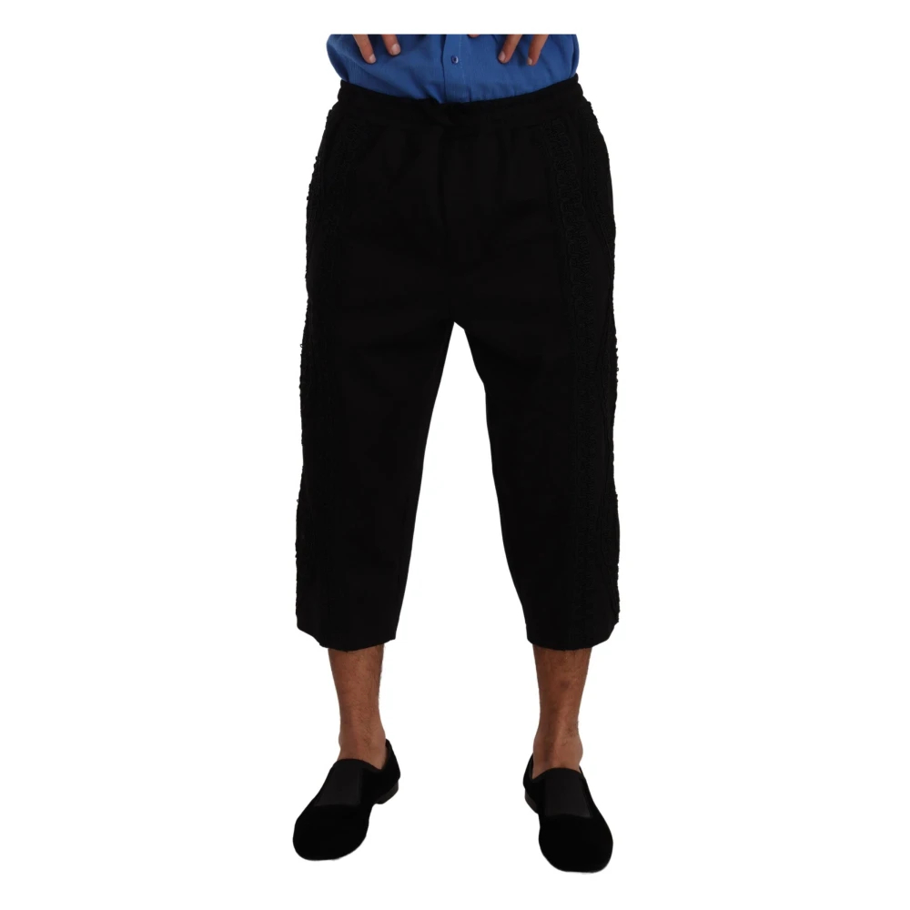 Dolce & Gabbana Herren Schwarz - Elegante E Cropped Hose - Trousers - K - L