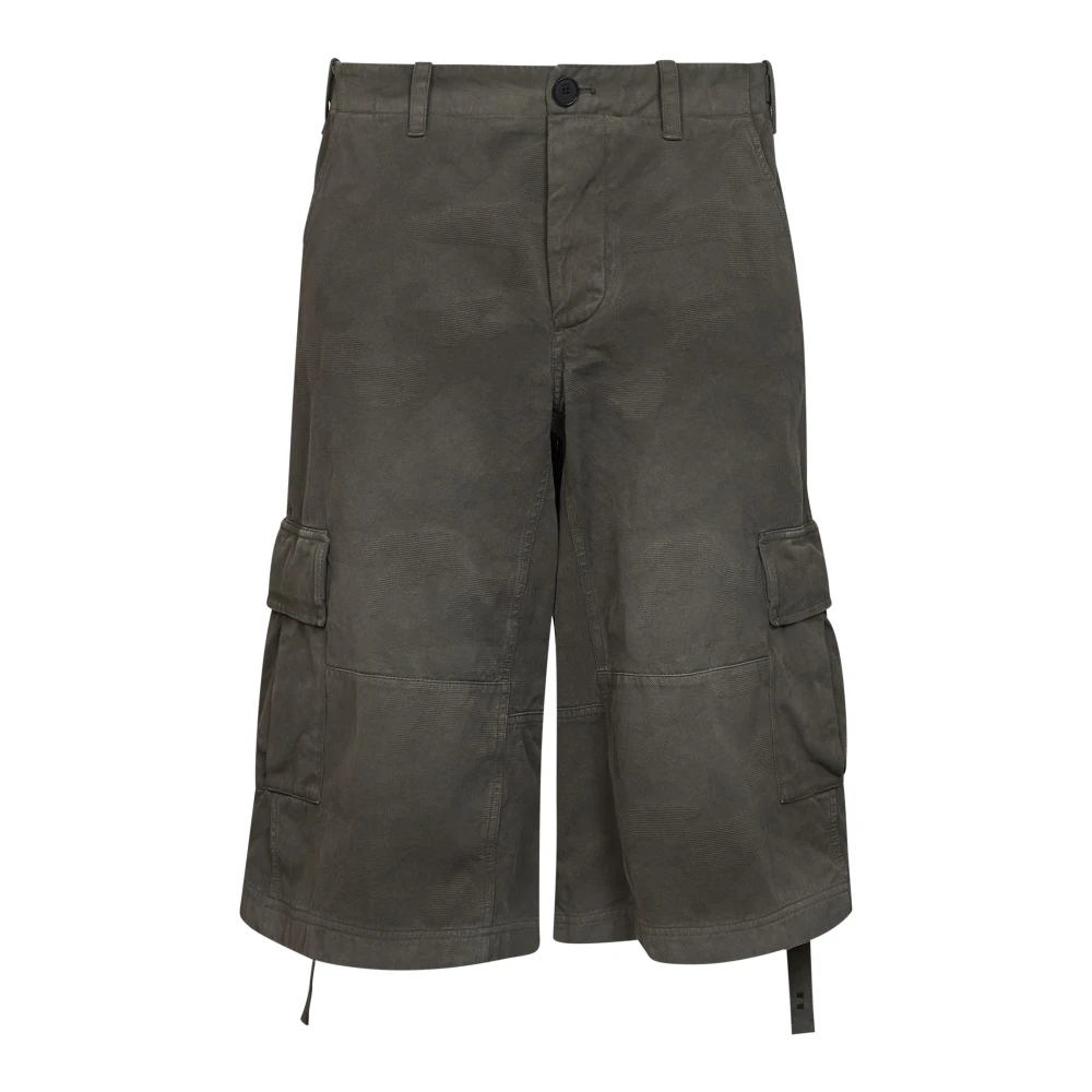 FENDI | Grey green patchwork cotton utility Bermuda shorts | Women | 40 - Bild 5