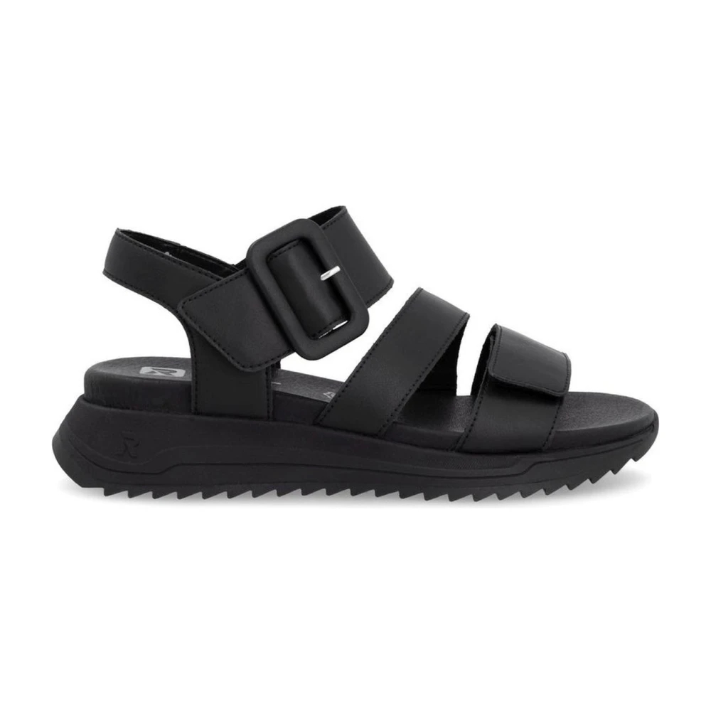 Rieker Damen Schwarz - Riemchensandalen - Shoes - K - 39 Eu